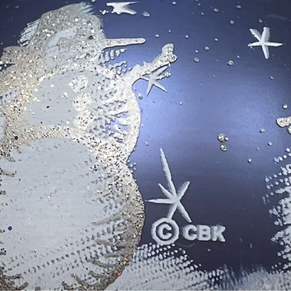 Christmas by Krebs Glass Snowman 12 Ornament Set Periwinkle Glitter - Picture 6 of 14